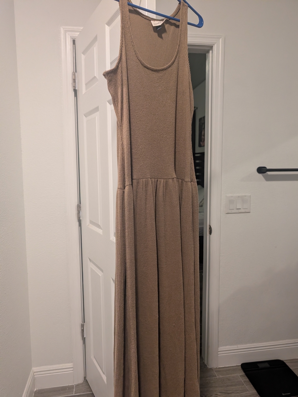 Universal Thread Sleeveless Ribbed Maxi Dress in Taupe